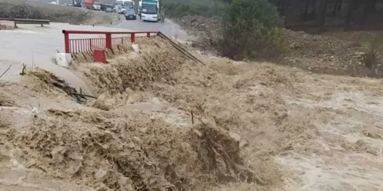 بقدرة قادر.. أمطار غزيرة تتسبب في انقطاع الطريق الرابطة بين ورزازات ومراكش – فيديو