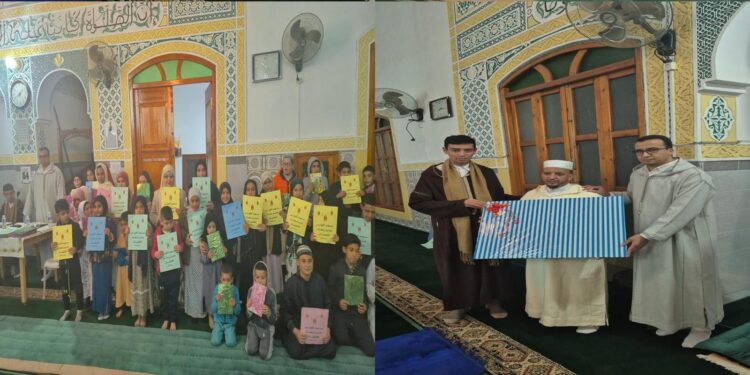 حفل ديني يحتفي بالفائزين في مسابقة السيرة النبوية بمسجد الفوارس بأولاد ستوت- صور