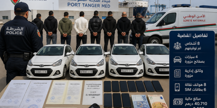 طنجة: توقيف ثمانية أشخاص متورطين في شبكة لتهريب السيارات نحو إسبانيا