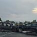 صورة.. تجاوز متهور يقلب رحلة بين بركان وأكليم إلى حادثة سير خطيرة وخسائر مادية كبيرة