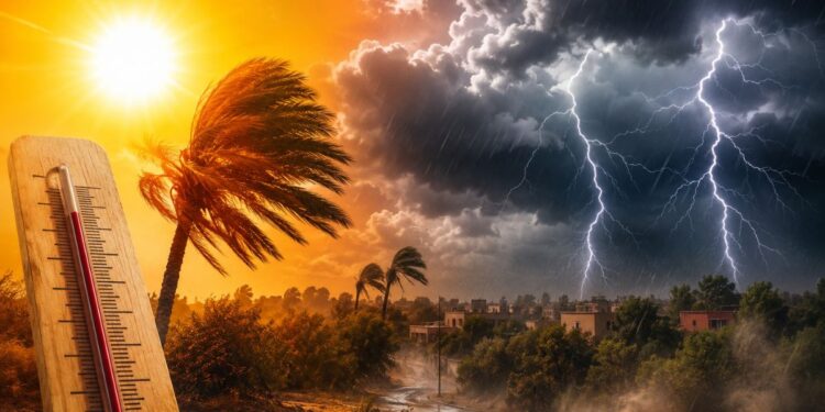 عواصف رعدية وحرارة مرتفعة مرتقبة بعدد من المدن