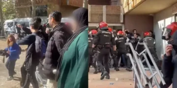 شاهد فيديو.. إفراغ أسرة مغربية من 8 أفراد بإسبانيا يشعل مواجهات عنـ..ـيفة مع الشرطة